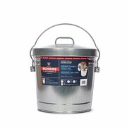 Behrens 6 gal Round Trash Can, Silver, with a lid, Galvanized Steel 6106
